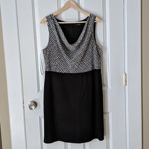 EUC Esprit Cowl Neck Watercolor Houndstooth Dress